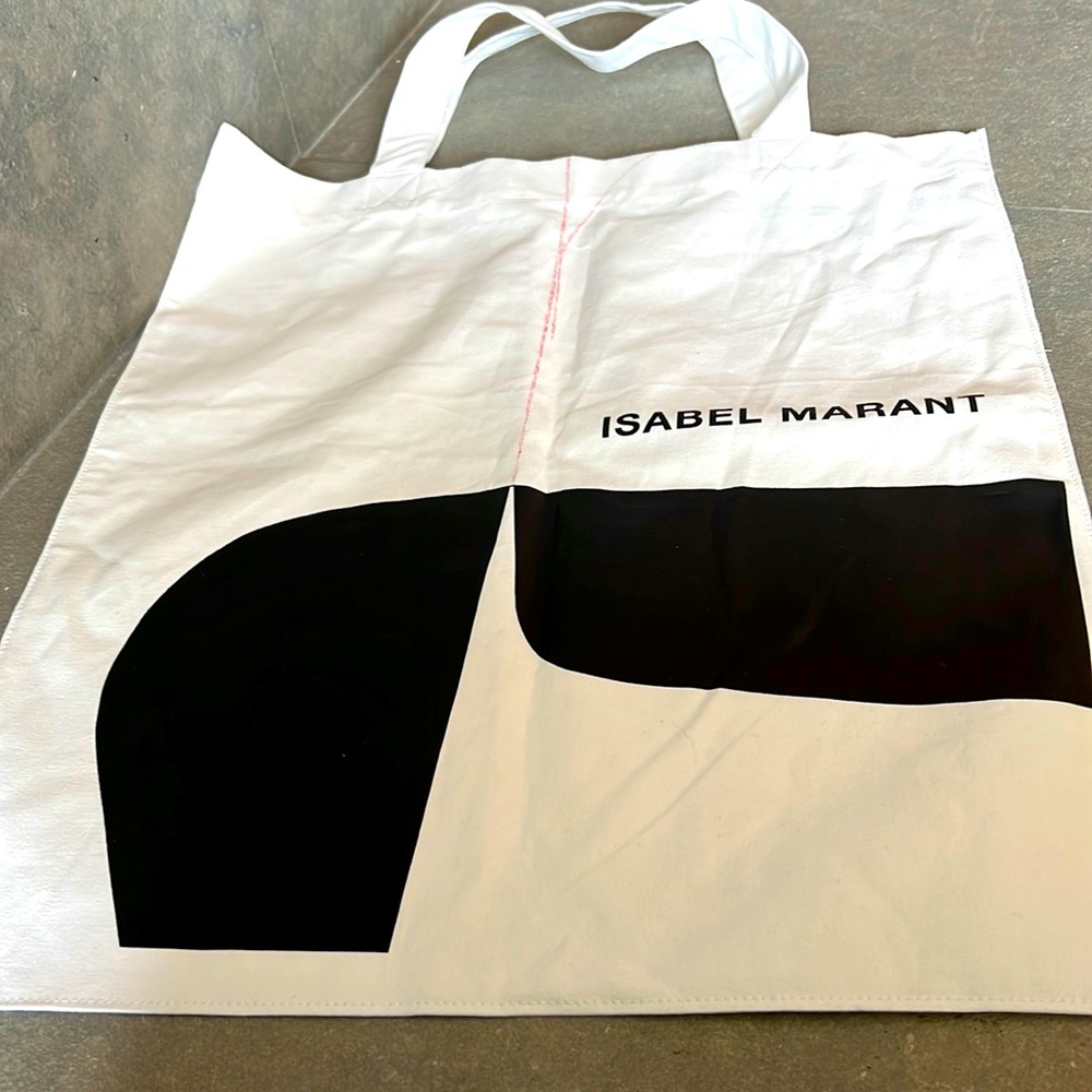 Isabel Marant large bag! White canvas! W designer name and pattern!
